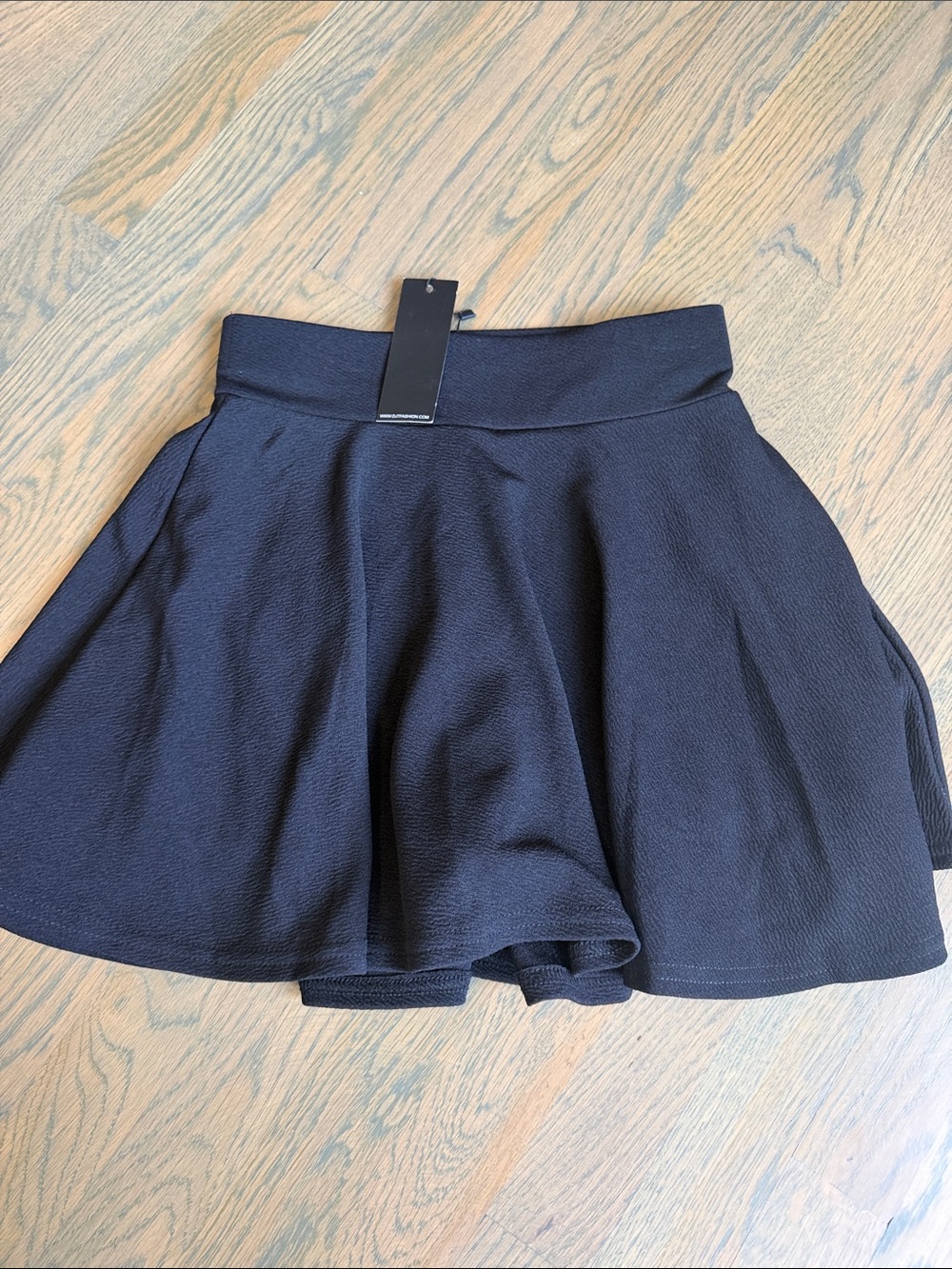 Women’s Black Skater Mini Skirt with High Waist